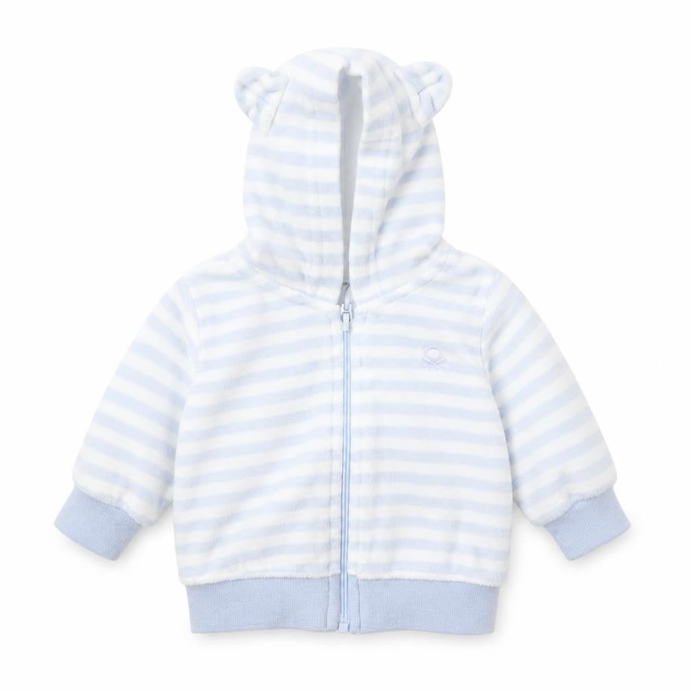 United Colors of Benetton Boys Blue Striped  Full Zip Jumper Size 0-3 Months