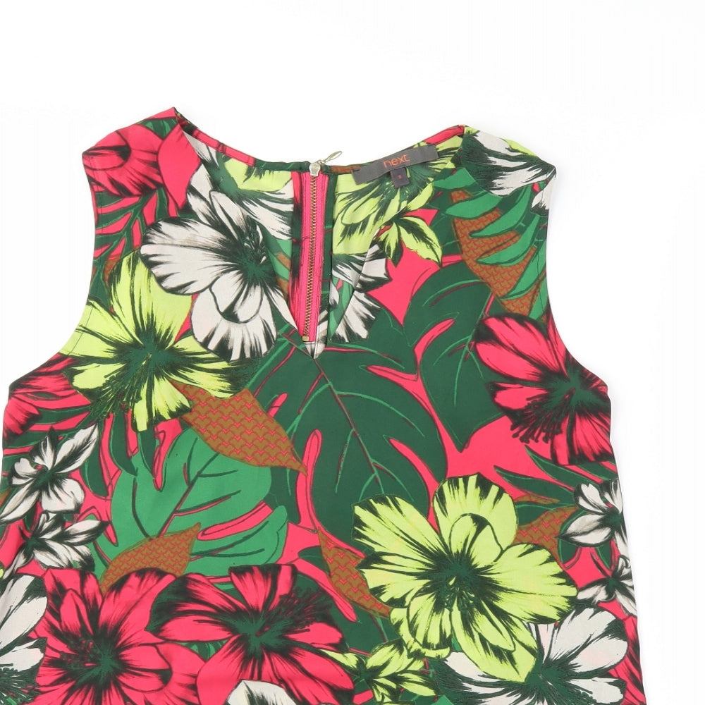 NEXT Womens Green Floral  Basic Blouse Size 8