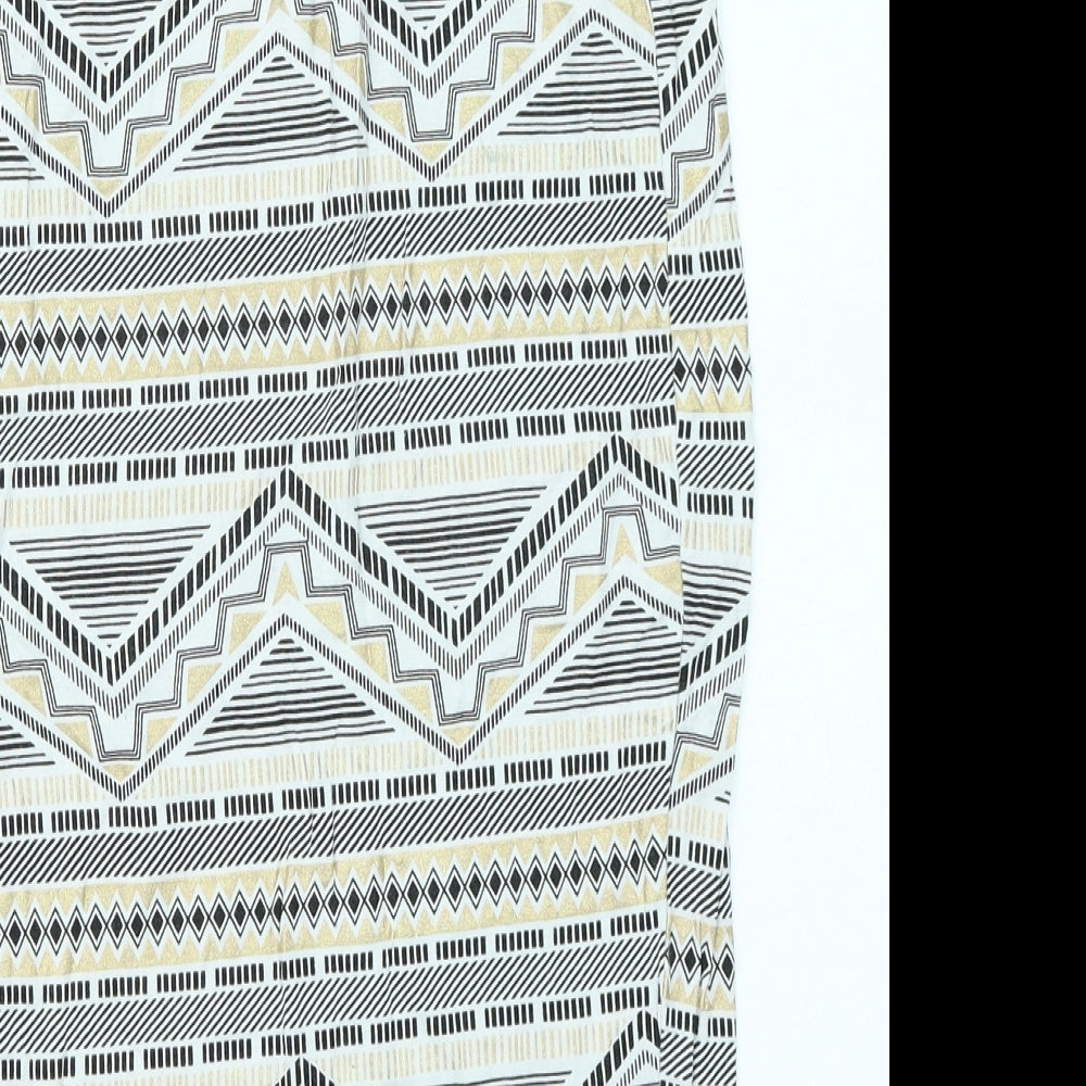 Atmosphere Womens Gold Geometric  Straight & Pencil Skirt Size 6
