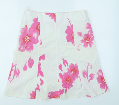 Preloved Andante Womens White Floral  Flare Skirt Size 12 - Back