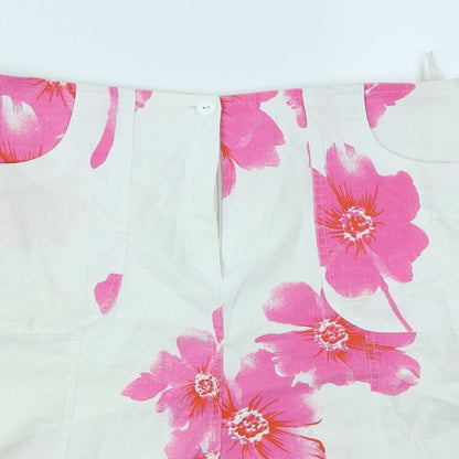 Preloved Andante Womens White Floral  Flare Skirt Size 12 - Detail