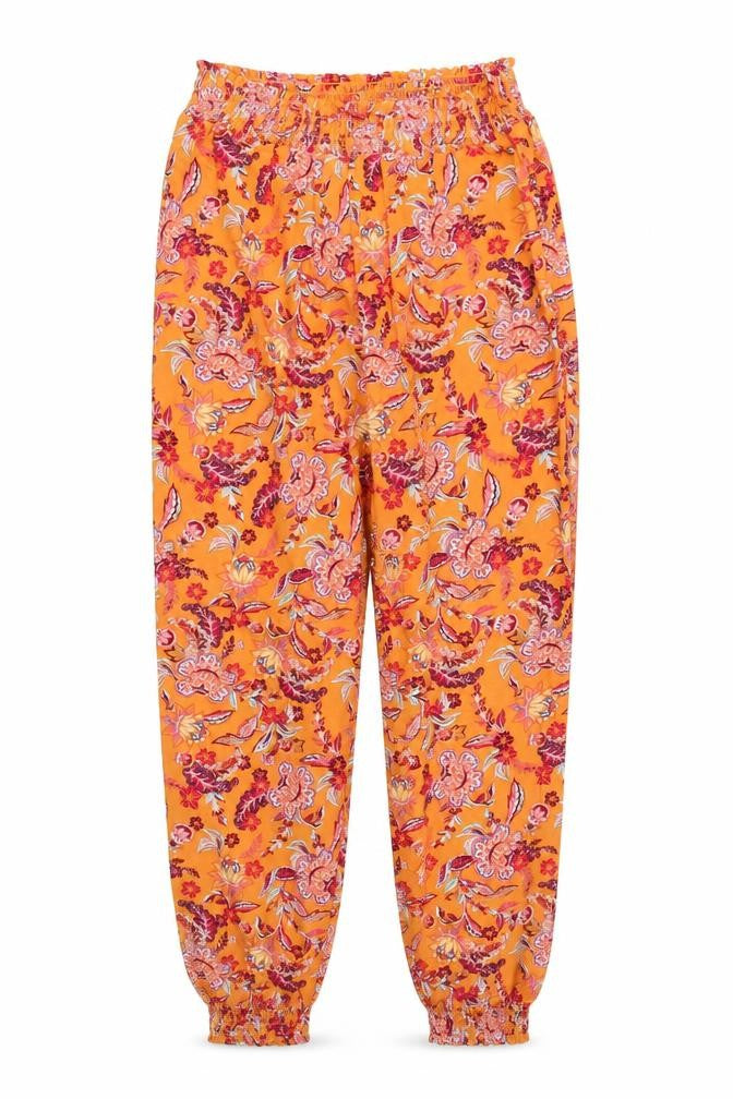 TU Womens Orange Floral  Bloomer Trousers Size 8 L29 in