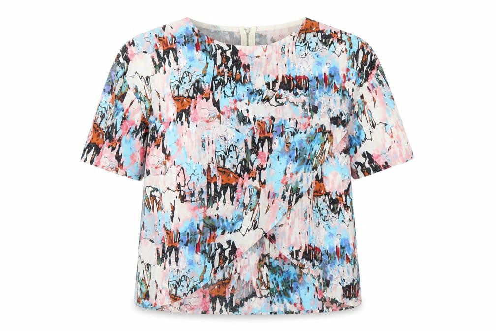 French Connection Womens Multicoloured Geometric  Basic Blouse Size 8