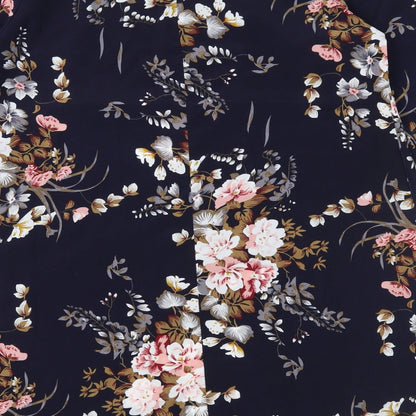 SHEIN Womens Blue Floral  A-Line  Size 8