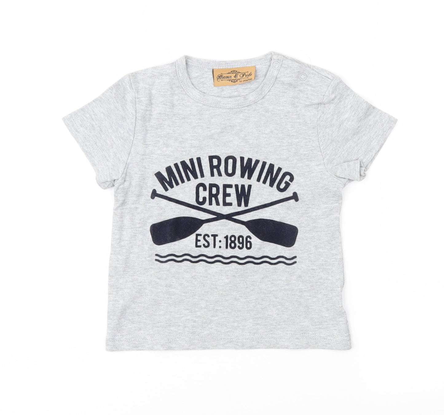 Honour & Pride Baby Grey  Jersey Basic T-Shirt Size 18-24 Months  - Rowing