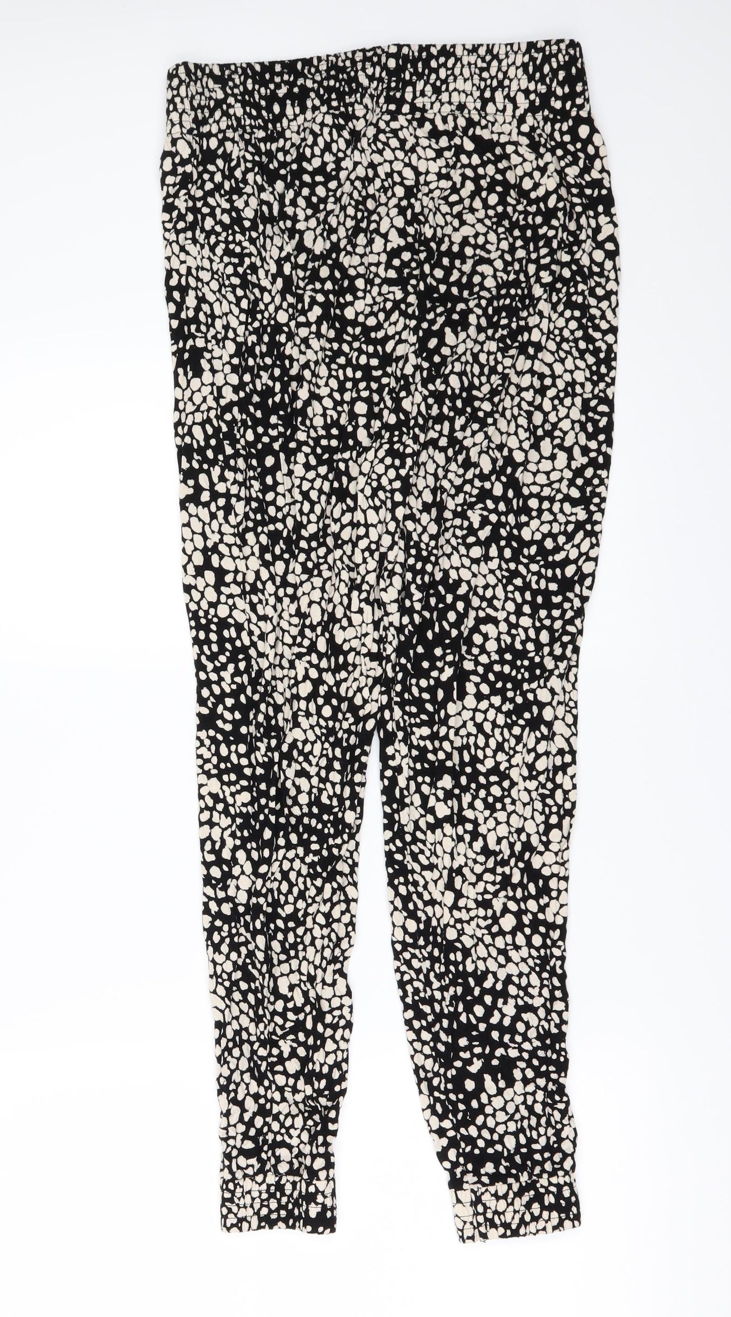 H&M Womens Beige Animal Print  Trousers  Size S L24 in