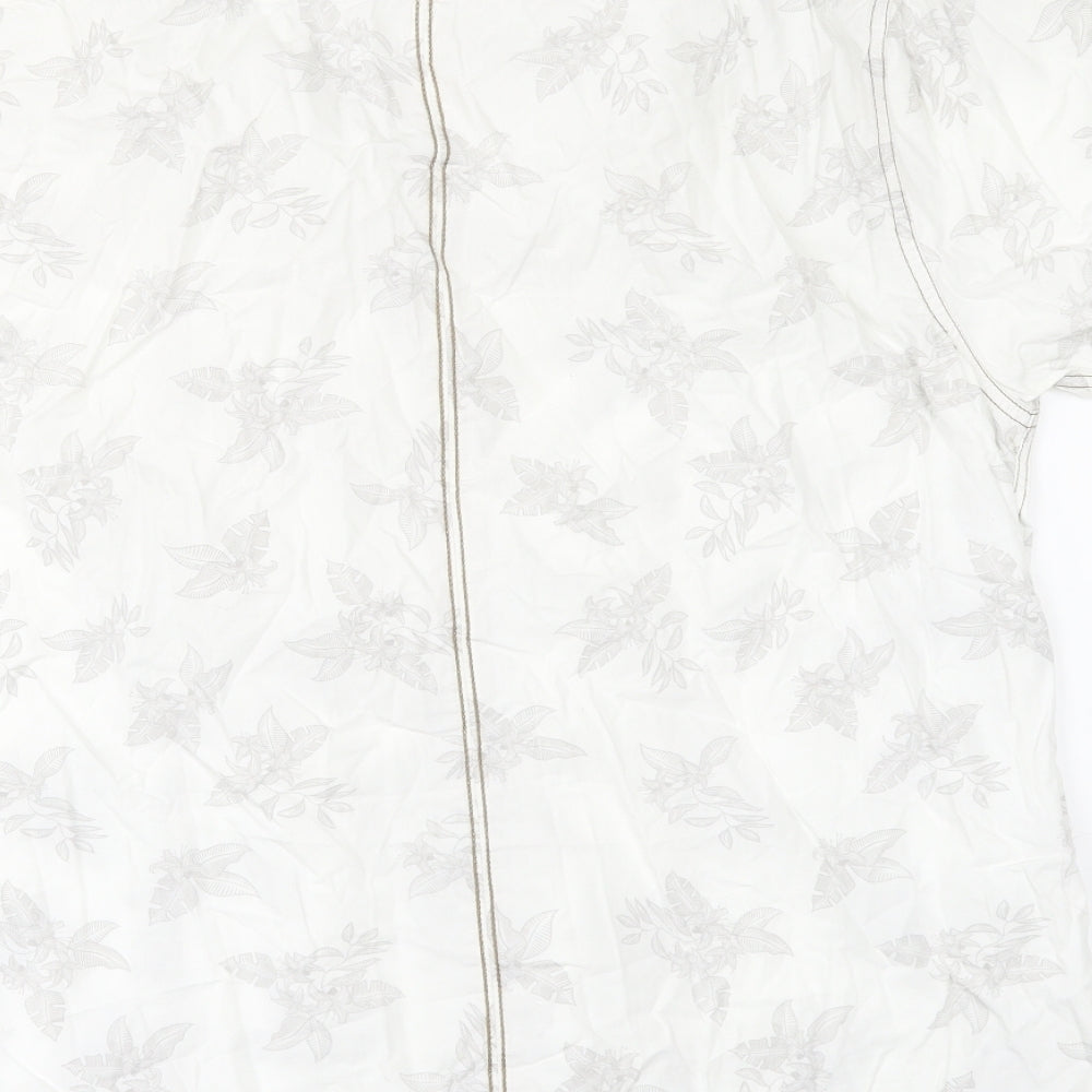 George Mens Beige Floral   Button-Up Size L