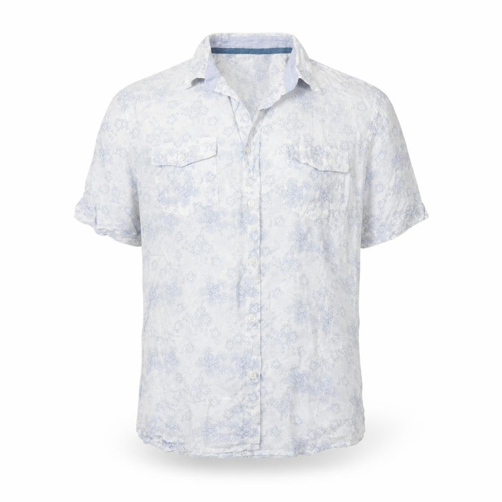 Sand stone Mens White Floral   Button-Up Size L