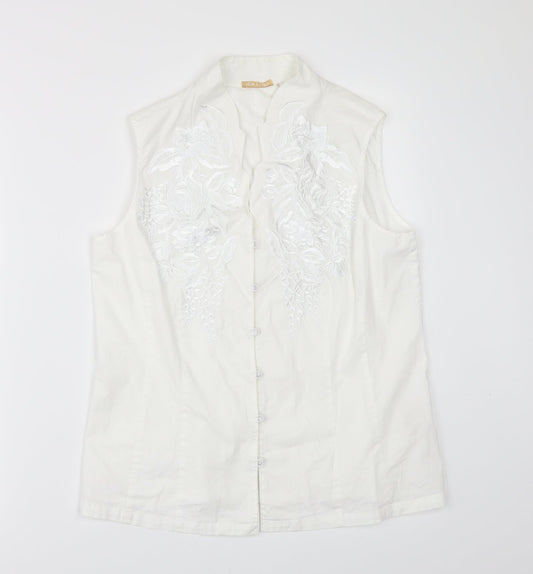 lex.i.con Womens White   Tunic Button-Up Size M