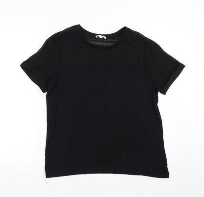Warehouse Womens Black   Basic Blouse Size 12  - sheer detail