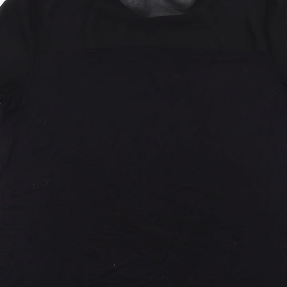 Warehouse Womens Black   Basic Blouse Size 12  - sheer detail