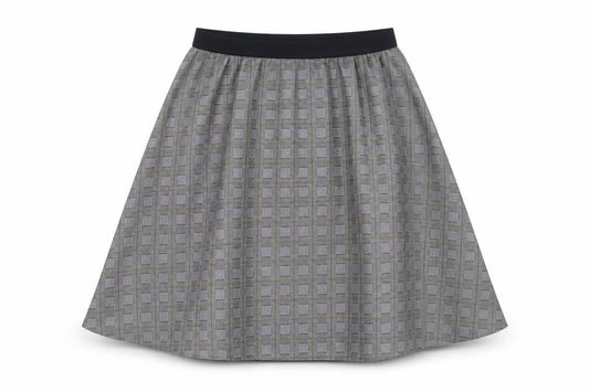 freequent Womens Grey Check  A-Line Skirt Size L