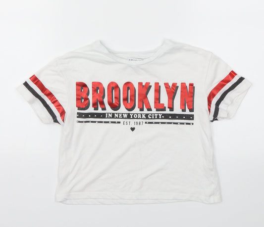 Primark Girls White   Basic T-Shirt Size 7-8 Years