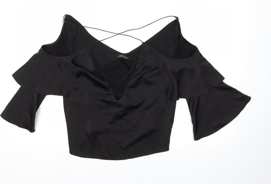 Topshop Womens Black   Basic T-Shirt Size 10