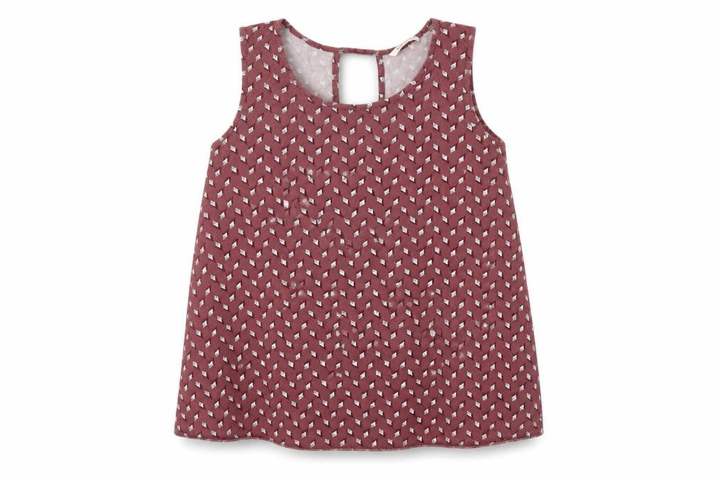 Camaieu Womens Brown Argyle/Diamond  Basic T-Shirt Size M