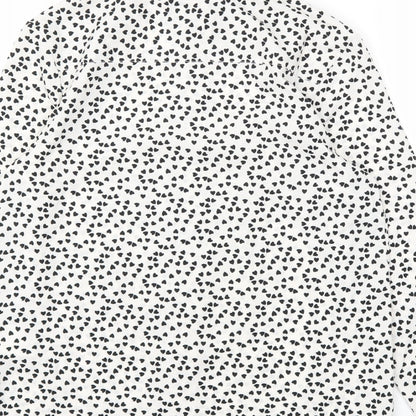 Brave Soul Womens White Polka Dot  Basic Blouse Size XS