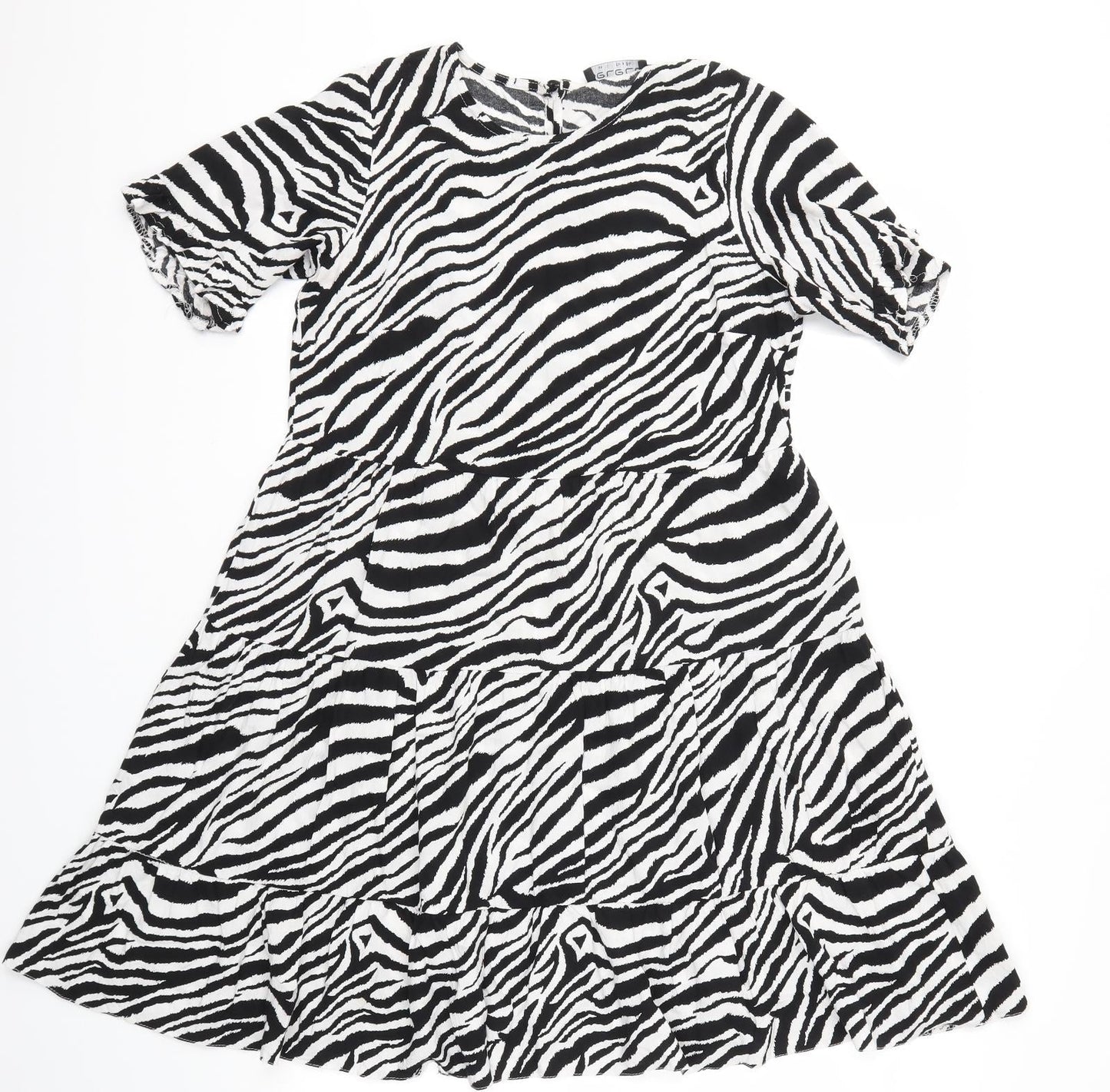 Select Womens Black Animal Print  Fit & Flare  Size 6