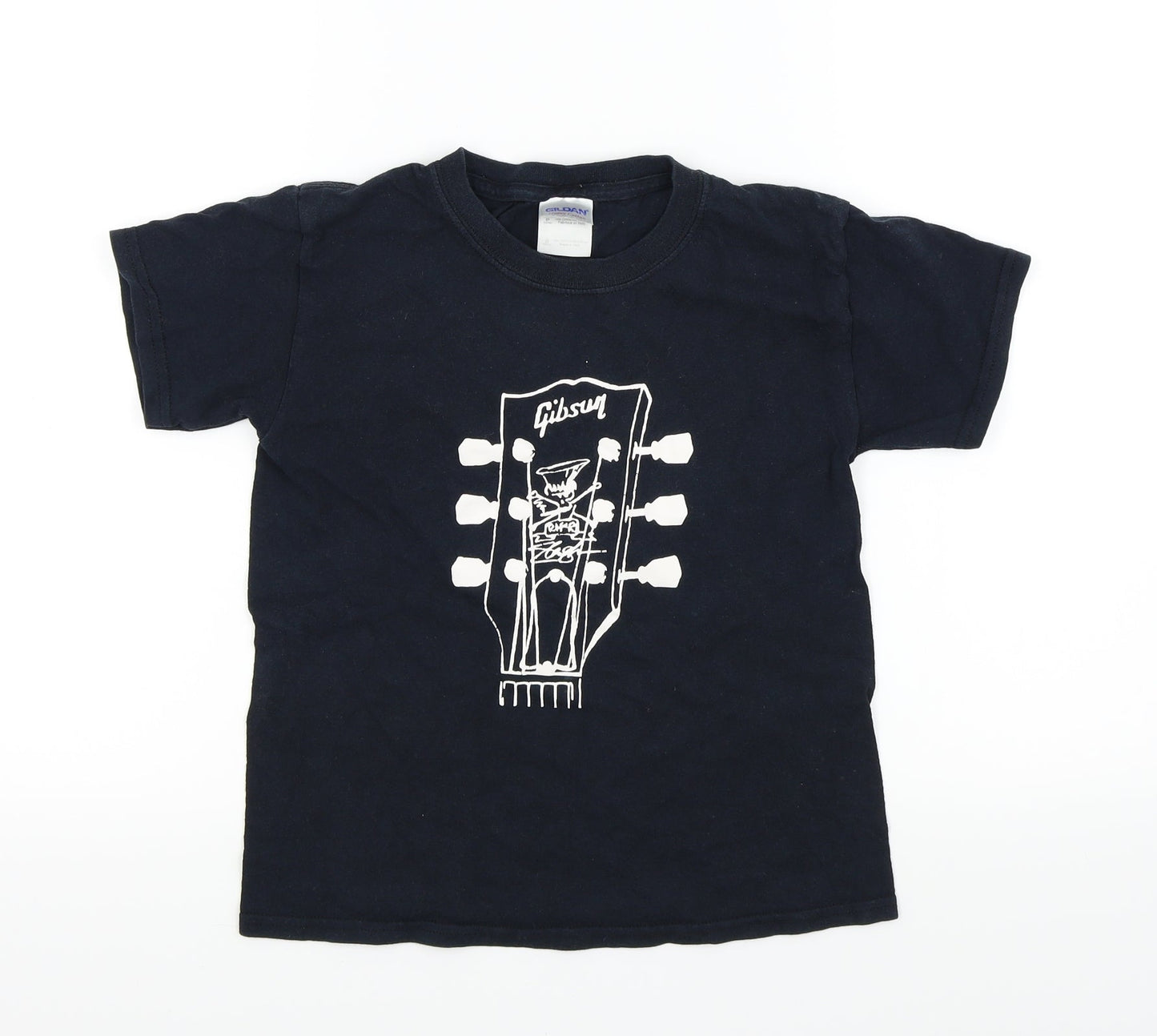 Gildan Boys Blue Houndstooth  Basic T-Shirt Size 7 Years