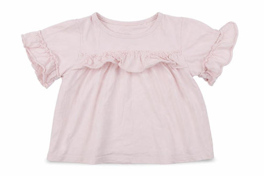Next Girls Pink   Basic T-Shirt Size 8 Years  - Frill Detail