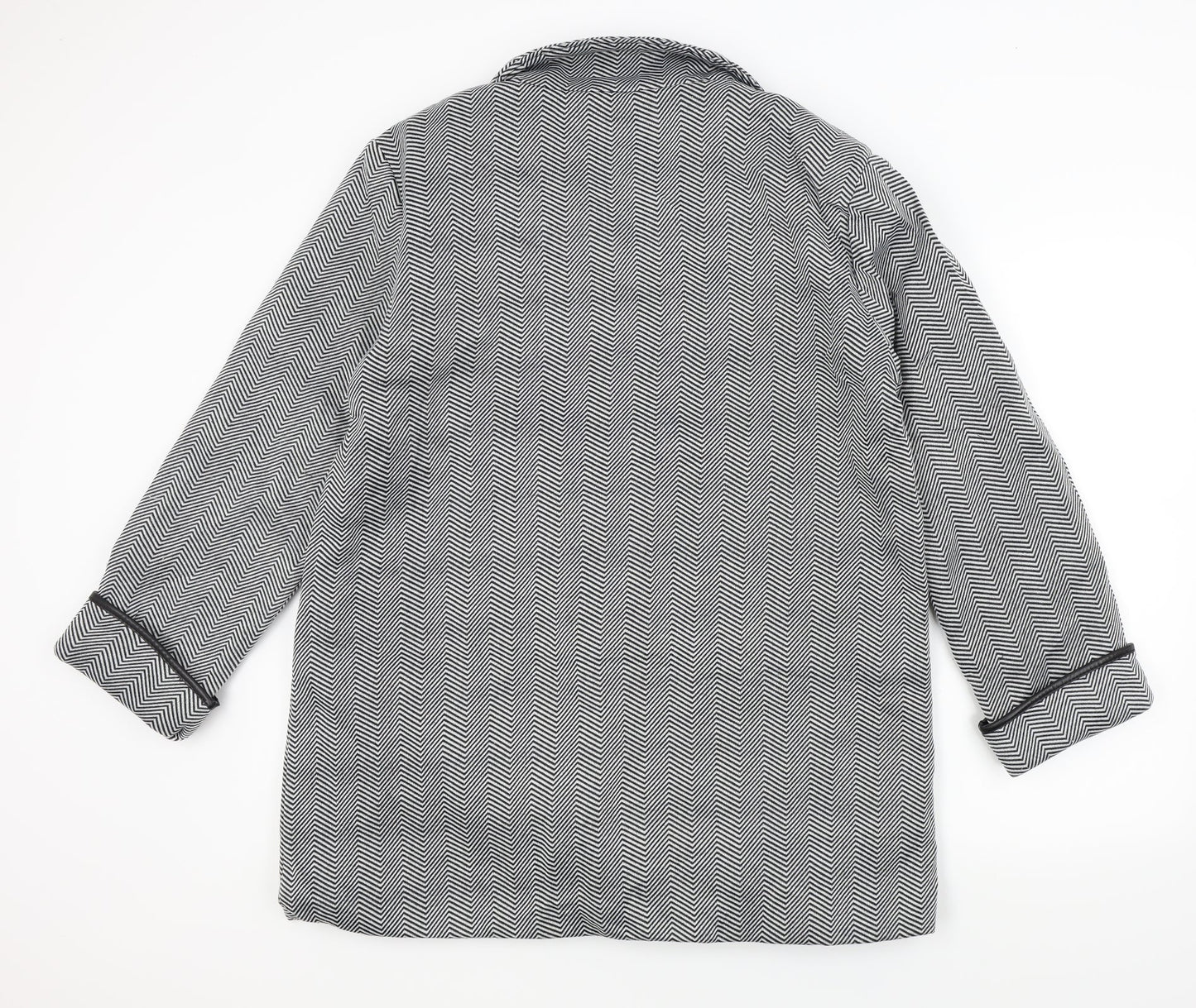 Anne De Lancay Womens Black Geometric  Jacket  Size 46