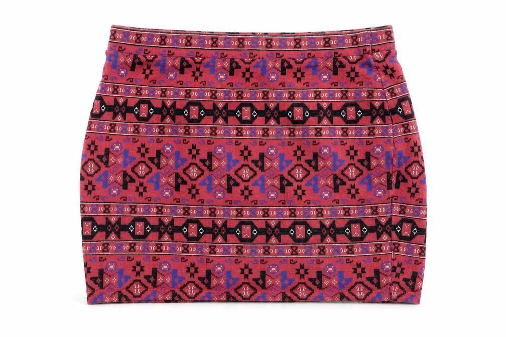 STAYING AT STAR Womens Multicoloured Geometric  Mini Skirt Size M  - Stretch waistband