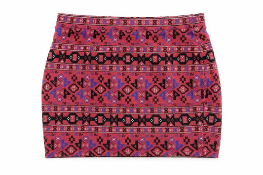 STAYING AT STAR Womens Multicoloured Geometric  Mini Skirt Size M  - Stretch waistband