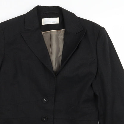 Preloved AMARANTO Womens Black   Jacket Blazer Size 10 - Detail