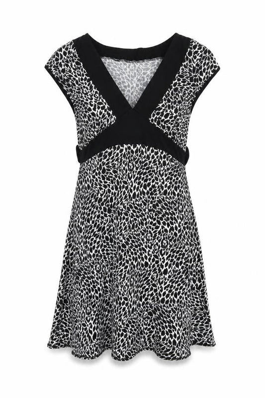 Womens Black Geometric  T-Shirt Dress  Size 10