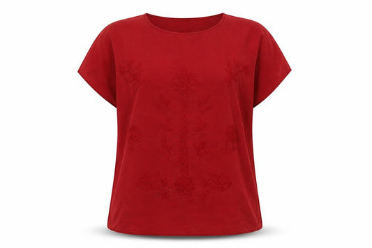 Per Una Womens Red Floral  Basic T-Shirt Size 12