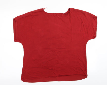 Per Una Womens Red Floral  Basic T-Shirt Size 12