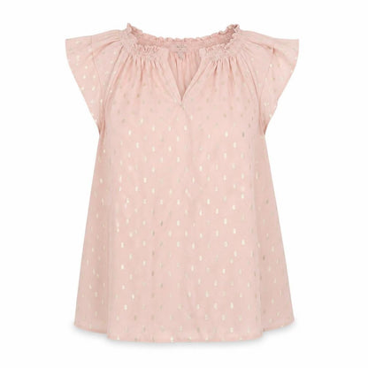 Dorothy Perkins Womens Pink Polka Dot Mesh Basic Blouse Size 8