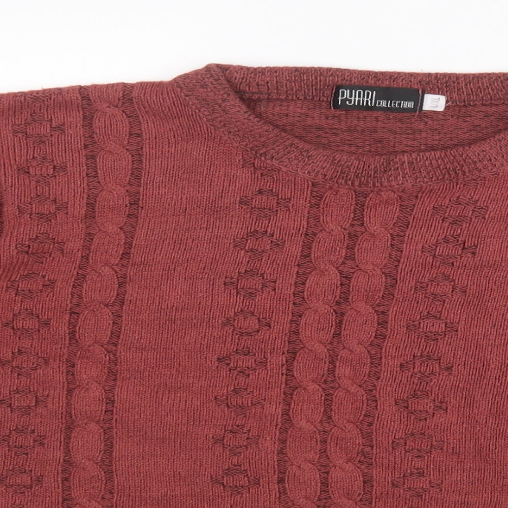 Pyari Womens Red  Knit Pullover Jumper Size L