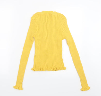 Preloved Miss Valley Womens Yellow   Basic T-Shirt Size S - Back