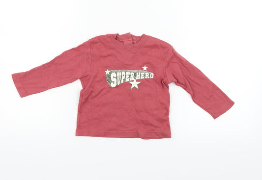 George  Pink   Basic T-Shirt Size 12-18 Months  - Super hero