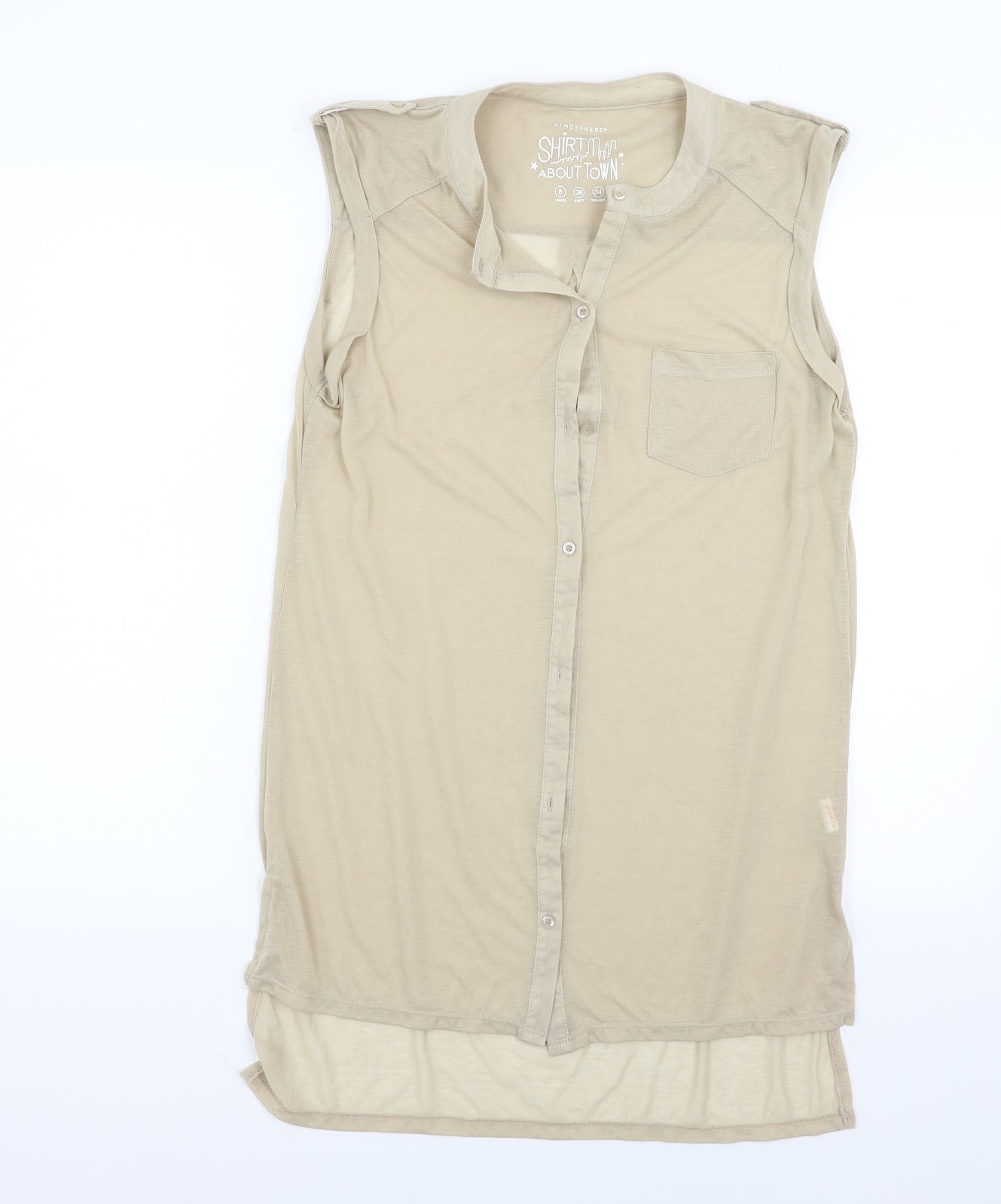 Atmosphere Womens Beige   Basic Button-Up Size 8