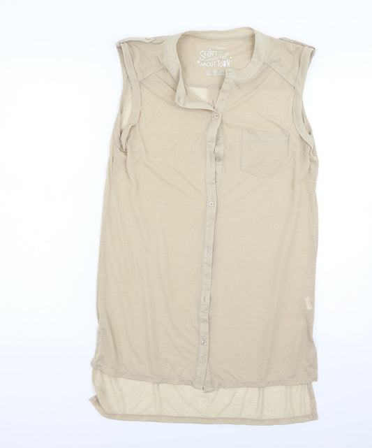 Atmosphere Womens Beige   Basic Button-Up Size 8