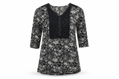 Next Womens Black Geometric  Fit & Flare  Size 10