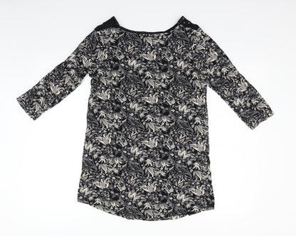 Next Womens Black Geometric  Fit & Flare  Size 10