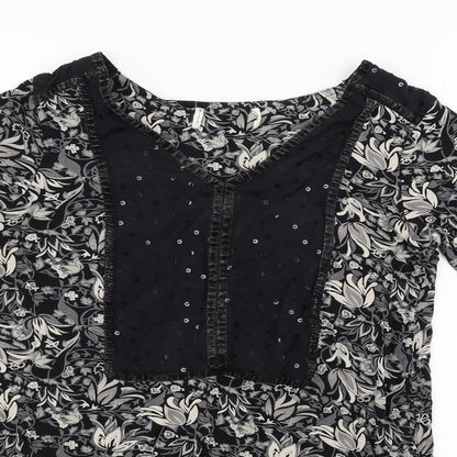 Next Womens Black Geometric  Fit & Flare  Size 10