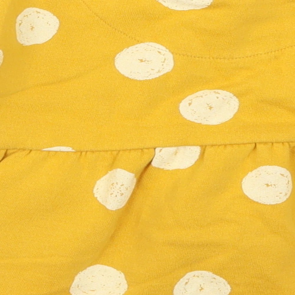F&F Girls Yellow Polka Dot  Pullover Sweatshirt Size 2-3 Years