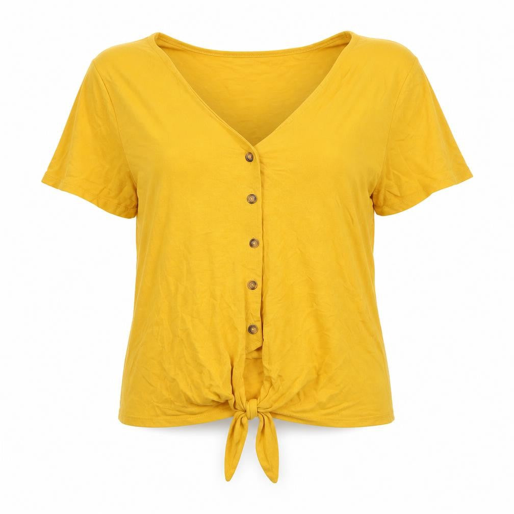 New Look Womens Yellow   Basic Button-Up Size 12