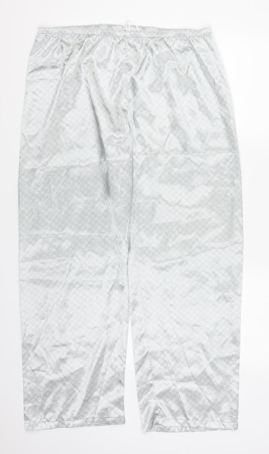 Marks and Spencer Womens Grey Floral  Trousers  Size 16 L29 in - Loungewear