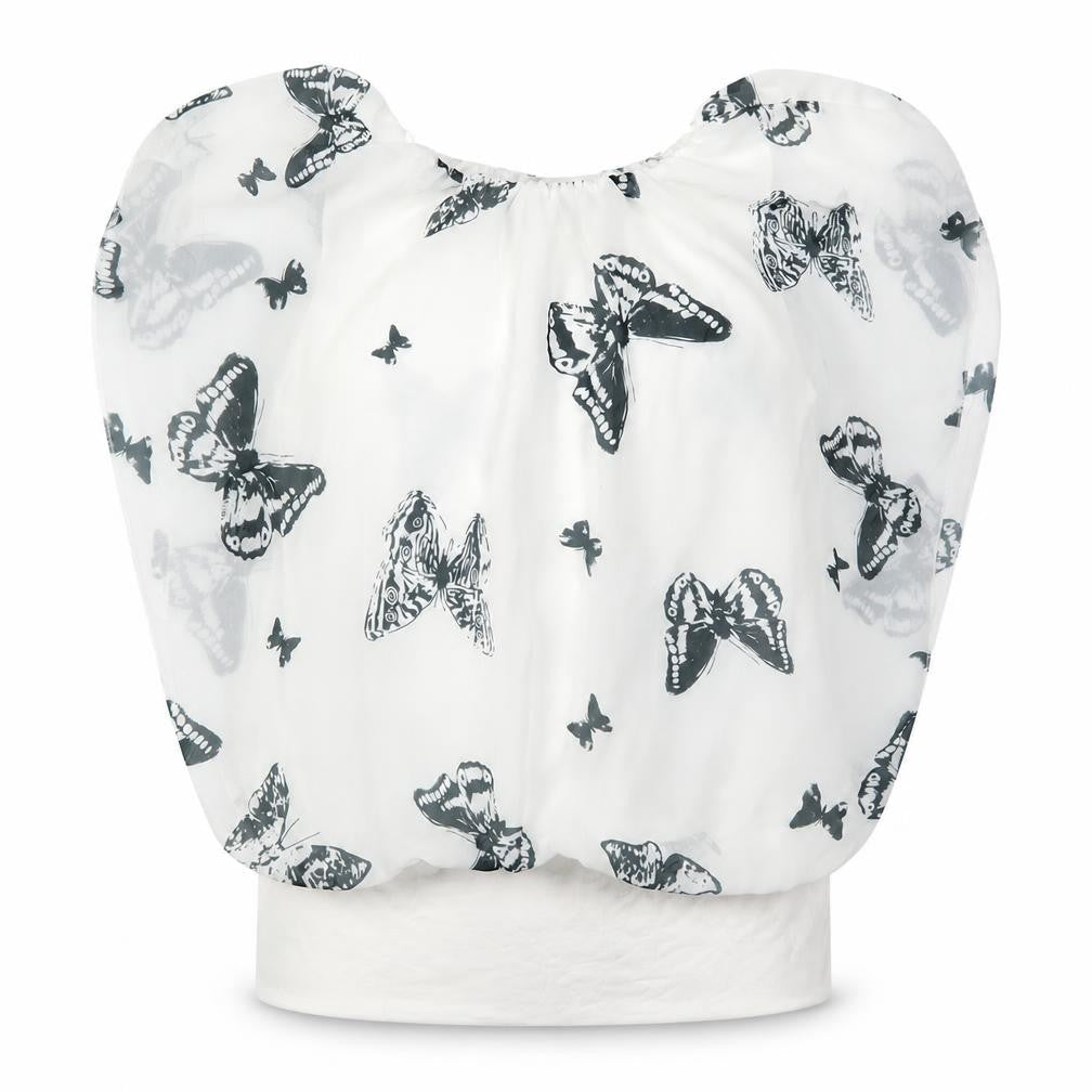 Juliet Womens White   Basic Blouse Size L  - Butterflies