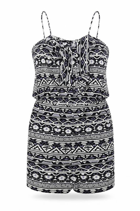 Oasis  Womens Black Herringbone  Jumpsuit One-Piece Size 8