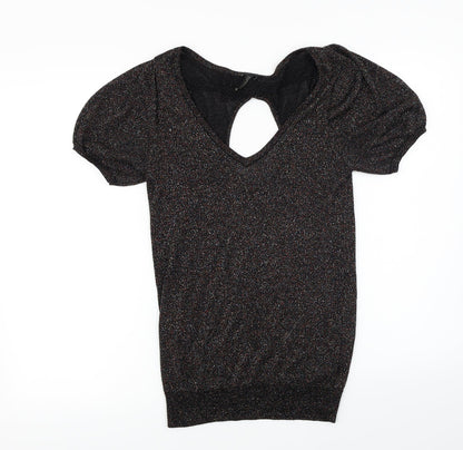 Preloved Topshop  Womens Black   Pullover Jumper Size 10 - Front