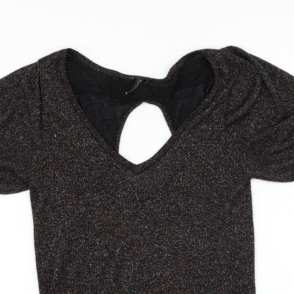 Preloved Topshop  Womens Black   Pullover Jumper Size 10 - Detail