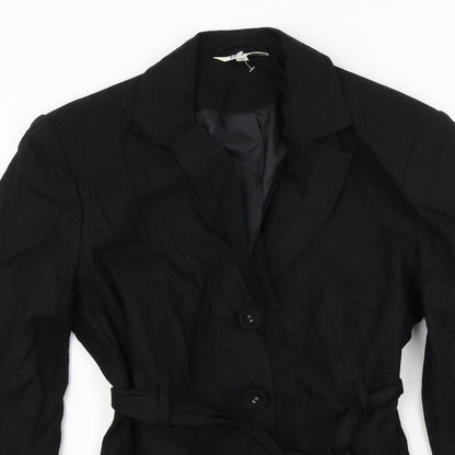 Preloved M&Co Womens Black   Jacket Coat Size 14 - Detail