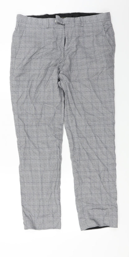 River Island  Womens Grey Check  Trousers  Size 32 in L26 in