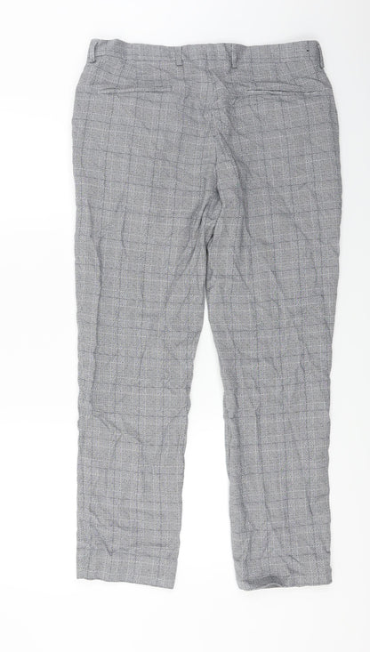 River Island  Womens Grey Check  Trousers  Size 32 in L26 in