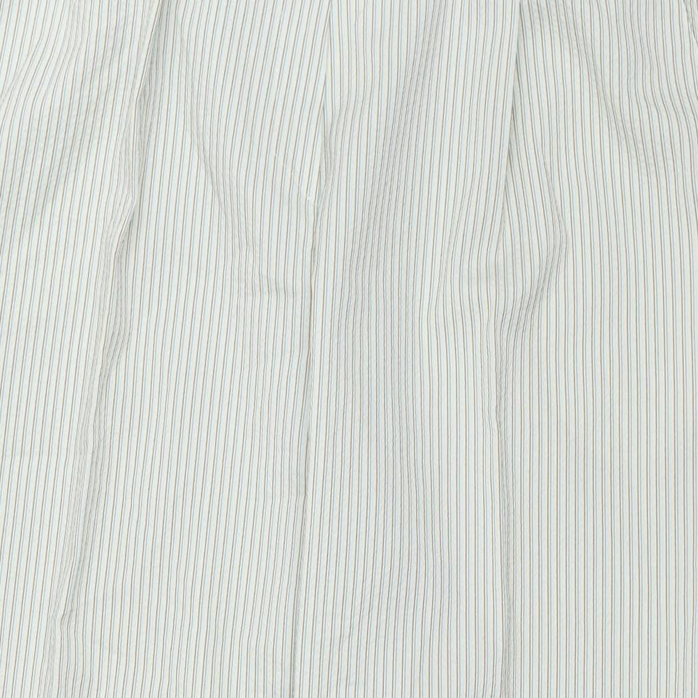 Marks and Spencer Womens Green Striped  Capri Trousers Size 20 L28.5 in
